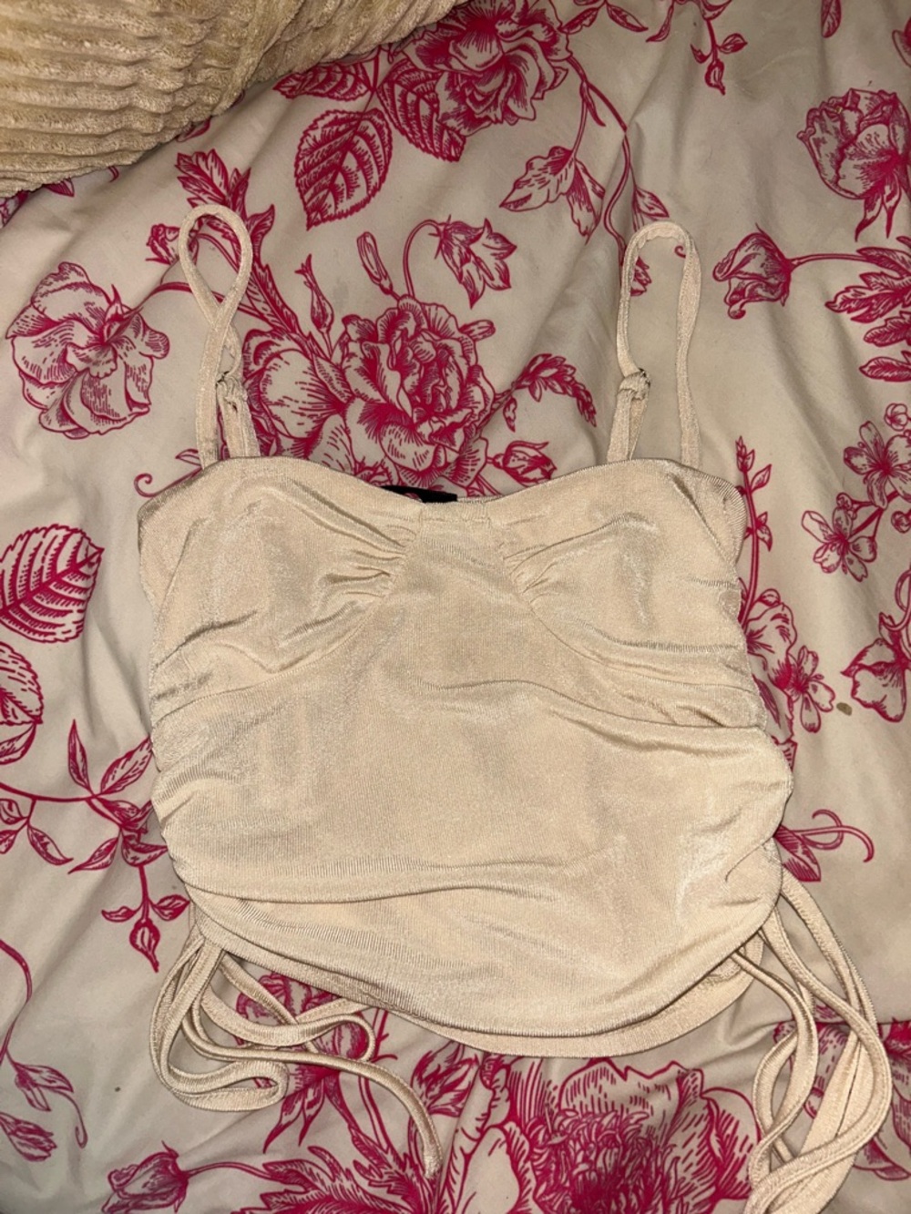 Cream sheer crop top